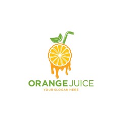 Orange Juice logo design Template. Vector illustration
