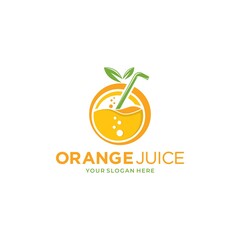 Orange Juice logo design Template. Vector illustration
