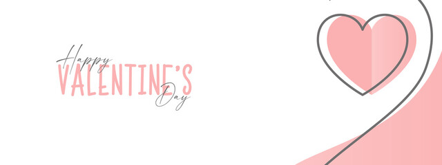 Happy Valentine's Day!, Valentine background. Valentines day vector banner template. Valentines day design with white space for text and hearts elements in pink and white background.