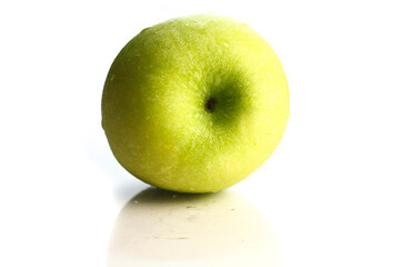 Isolated picture of green apple on white background.