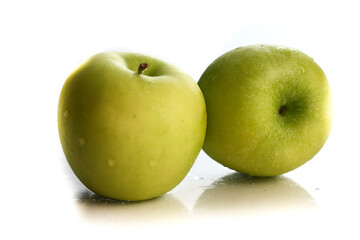 Isolated picture of green apple on white background.