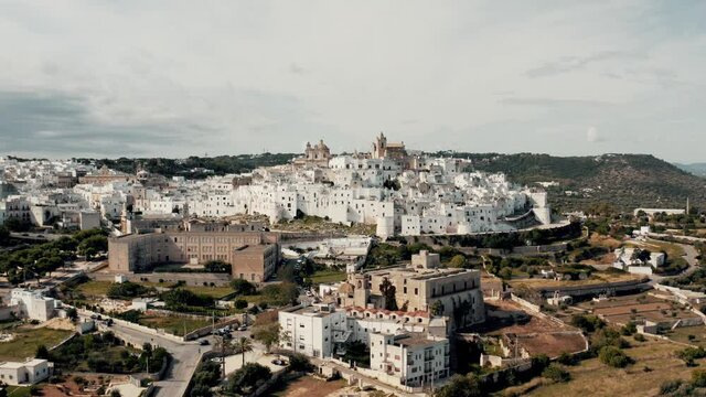 Aerial view on ancient city in Italy.