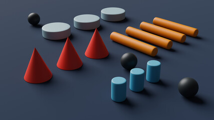 Minimal geometric background.shapes Design 3d render