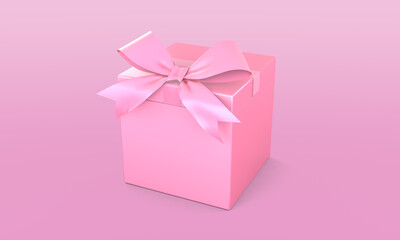Gift Box with Pink Ribbon