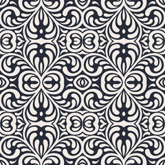 Stylish abstract ornament seamless floral pattern. 