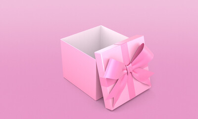 Open Gift Box Isolated, 3D Render