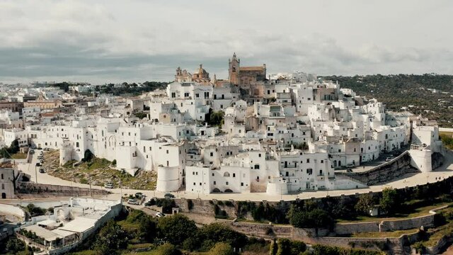 Aerial view on ancient city in Italy.