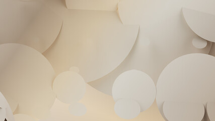 3d Abstract Dimensional Wallpaper with Smooth Soft Color Gradient in Pastel Beige and Cream