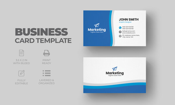 Business Card Template with creative modern layout