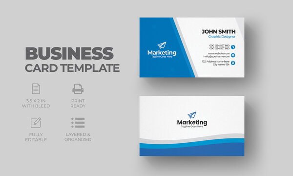 Business Card Template with creative modern layout