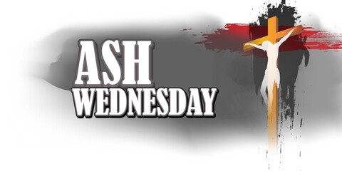 vector illustration of concept for Ash Wednesday wishes greeting , banner, poster
