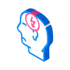 head cutting ache, headache isometric icon vector illustration