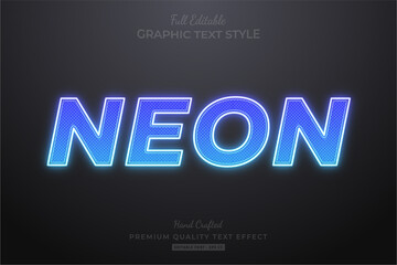 Neon Blue Editable Text Effect Font Style