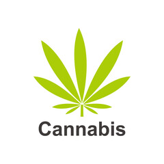 cannabis leaf icon vector logo on white background
