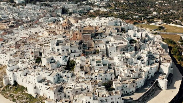 Aerial view on ancient city in Italy.