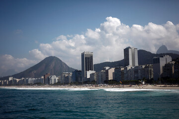 Obraz premium Panoramic view of the beach in Copacabana, Rio de Janeiro, Brazil. June 3, 2017