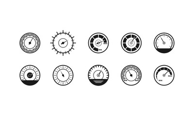 Speedometer illustration set package vector design