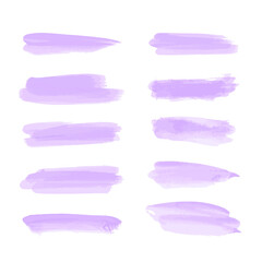 Purple watercolor brush strokes.