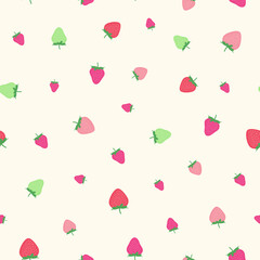 Seamless childish pattern with colorful strawberry vector background. Creative fruits texture for fabric,
wrapping, textile, wallpaper, apparel. Surface pattern design.