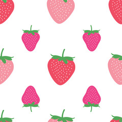Seamless childish pattern with colorful strawberry vector background. Creative fruits texture for fabric,
wrapping, textile, wallpaper, apparel. Surface pattern design.
