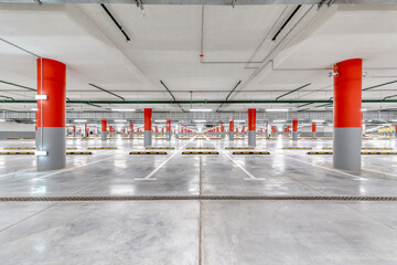 Large underground parking for cars.