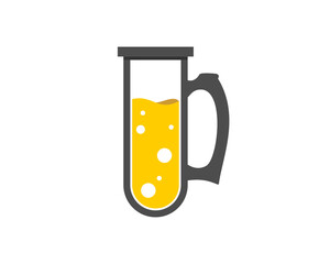 Beer glass with laboratory test tube shape