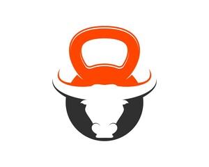 Simple gym kettle bell with head bull inside