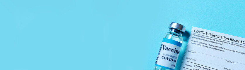 Banner Immune passport or certificate for travel concept. 2019-ncov Covid-19 Corona Virus drug...