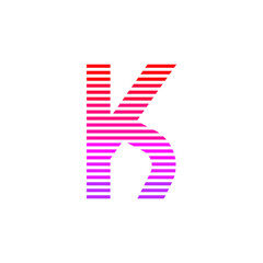 K striped letter logo