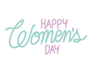 cute happy womens days lettering