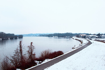 river in winter, Naarn on the Danube 