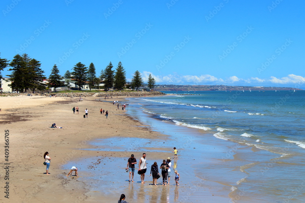 Wall mural beach in glenelg, adelaide