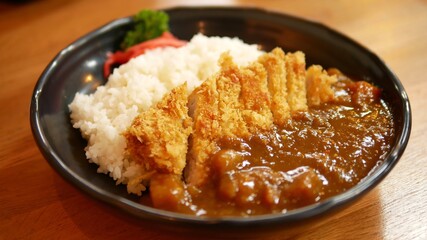 Tonkutsu curry rice pork, Japanese deep-fried pork curry rice