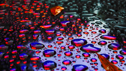 water droplets on glass