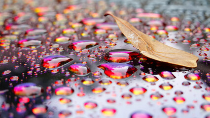 water droplets on glass