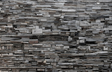 The walls are made from wood chips.