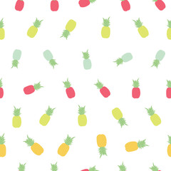 Seamless childish pattern with colorful pineapple vector background. Creative fruits texture for fabric,
wrapping, textile, wallpaper, apparel. Surface pattern design.