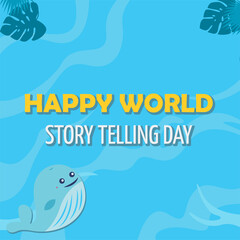 Vector illustration of World Storytelling Day, March 20. for pictures, backgrounds, posters, eps 10
