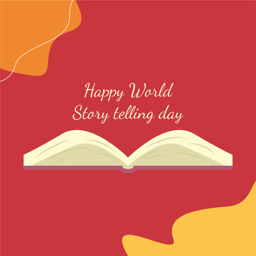 Vector illustration of World Storytelling Day, March 20. for pictures, backgrounds, posters, eps 10