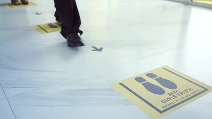 Social Distancing concept, People walking distance of 1 meter from other people keep distance protect from COVID-19 viruses, Super slow. 