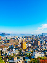 青空の都市風景 香川県