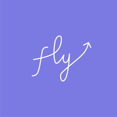 1080 x 1080 "Fly" Script-Look Lettering with Solid Background
