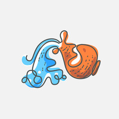 Aquarius zodiac sign. Vector illustration of the zodiacal constellations line drawing design.