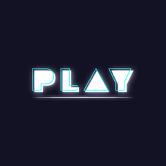 1080 x 1080 "Play" Typography with Neon Effect and Solid Background