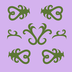 green vector for purple background