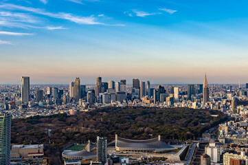 Obraz premium 東京都渋谷区から見た東京の都市景観
