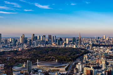 Fototapeta na wymiar 東京都渋谷区から見た東京の都市景観