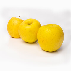 Yellow apples isolated on a white background