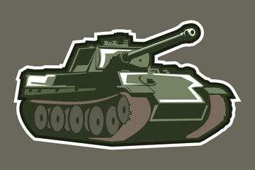 Fototapeta na wymiar World War II german medium tank vector illustration