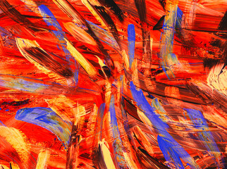 Artistic abstraction made on canvas with acrylic paints 4